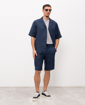 CAPOBIANCO Blue linen shirt 20M351LL00