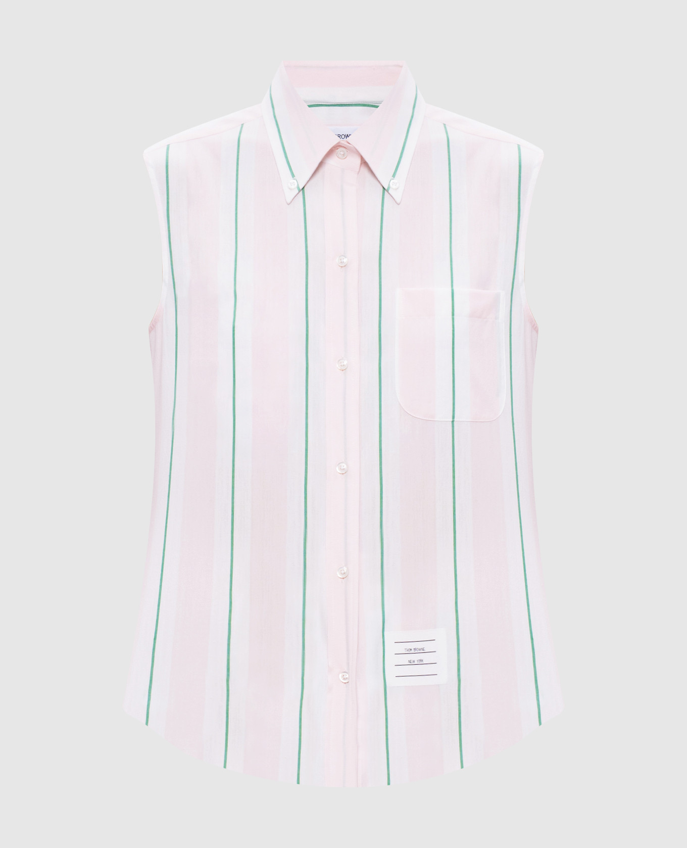Pink striped sleeveless shirt