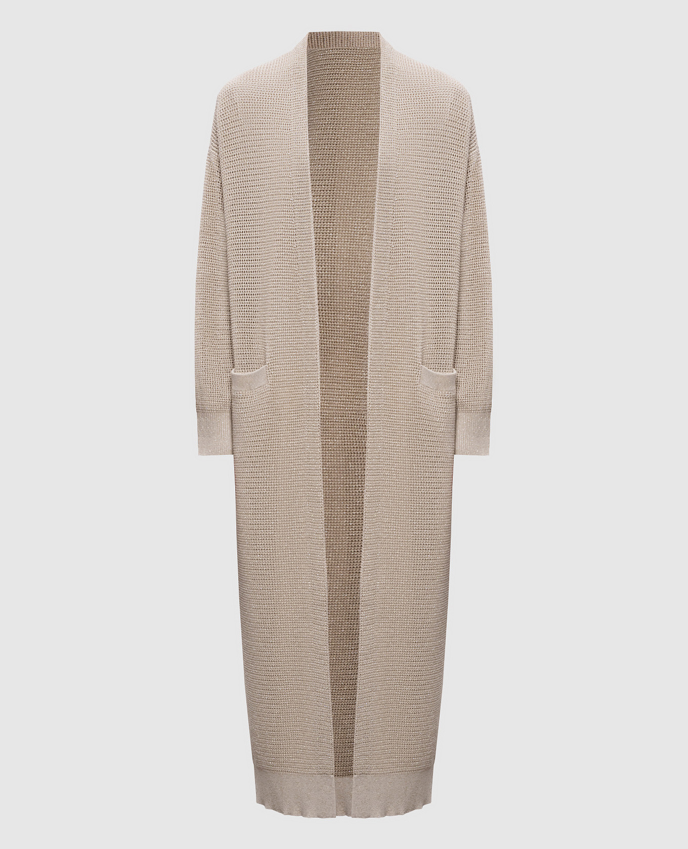 

Beige elongated cardigan with lurex Brunello Cucinelli