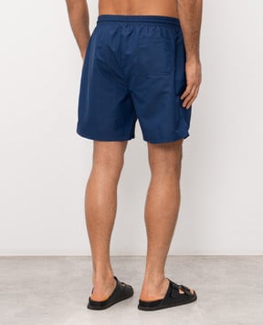 Brunello Cucinelli Blue swim shorts with embroidered logo MW817043