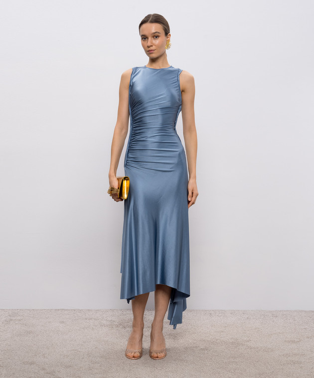 victoria beckham blue dress Edith Dresses cami dresses are a house signature and the Cut Victoria Beckham puff-sleeved Ruched Dress