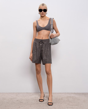 Venuja MALIBU grey beach shorts with crystals BX005A