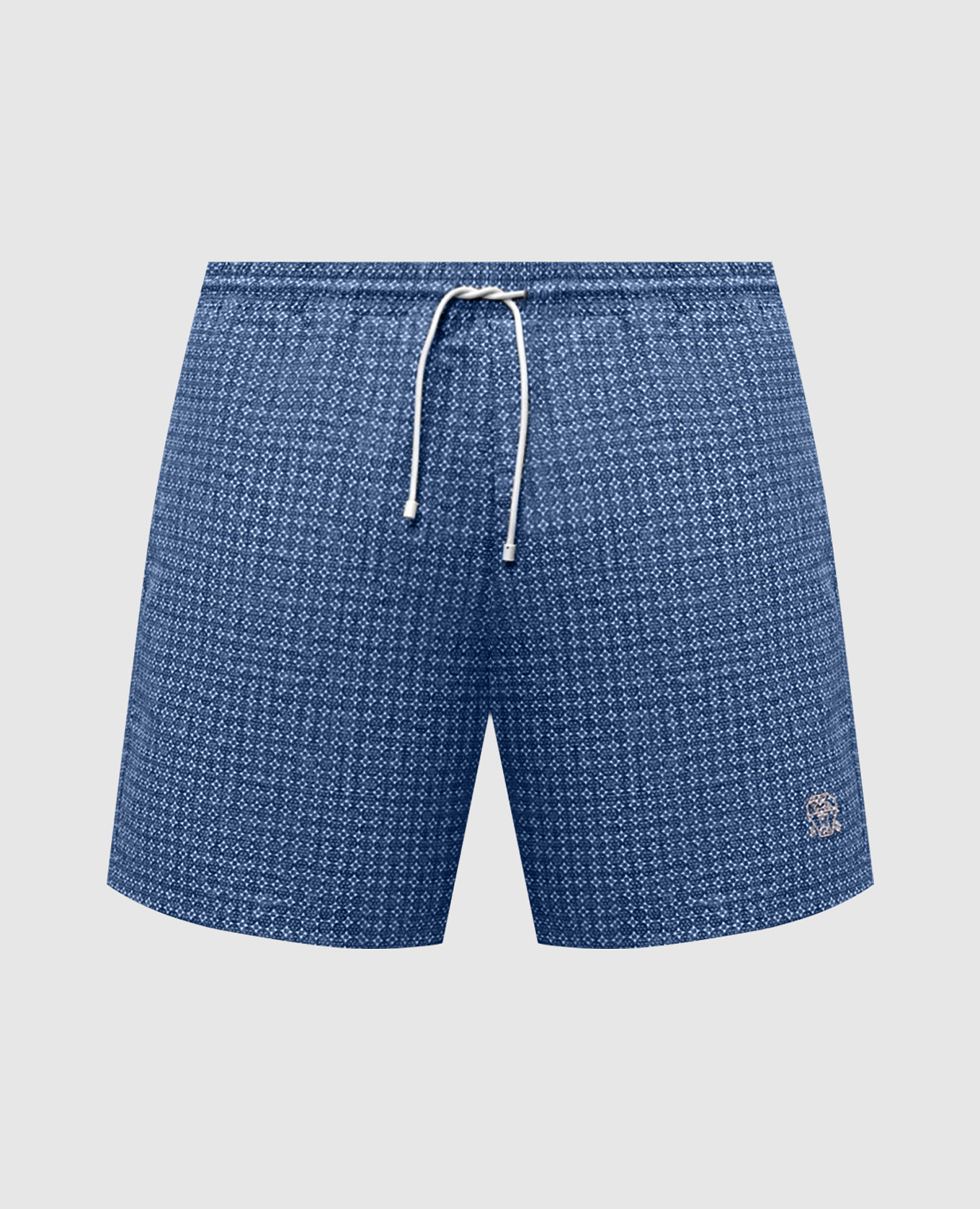 

Blue swim shorts with branded print Brunello Cucinelli