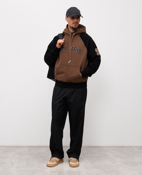 Ami Paris Brown hoodie with logo HSW768747