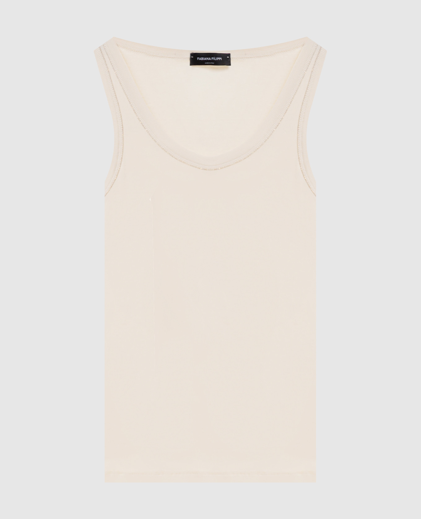

Ivory T-shirt with chain Fabiana Filippi, Beige