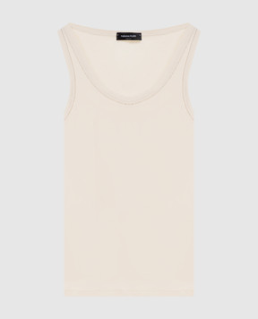 Fabiana Filippi Ivory T-shirt with chain JED266F602L896