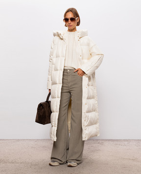 Twinset Ivory long down jacket 262TP2650
