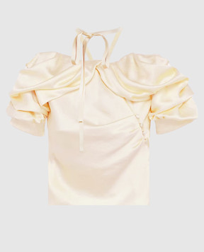 Alexander McQueen Yellow top with drape 852813QEAHM