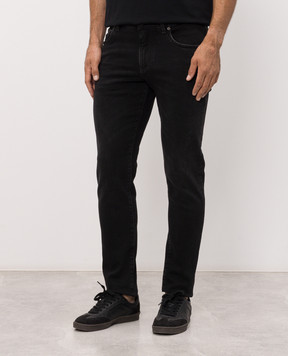 Dolce&Gabbana Black jeans with logo embroidery GY07CZG8PJ1