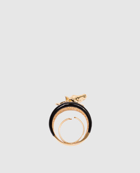 Reco Black ring with textured image AN194S
