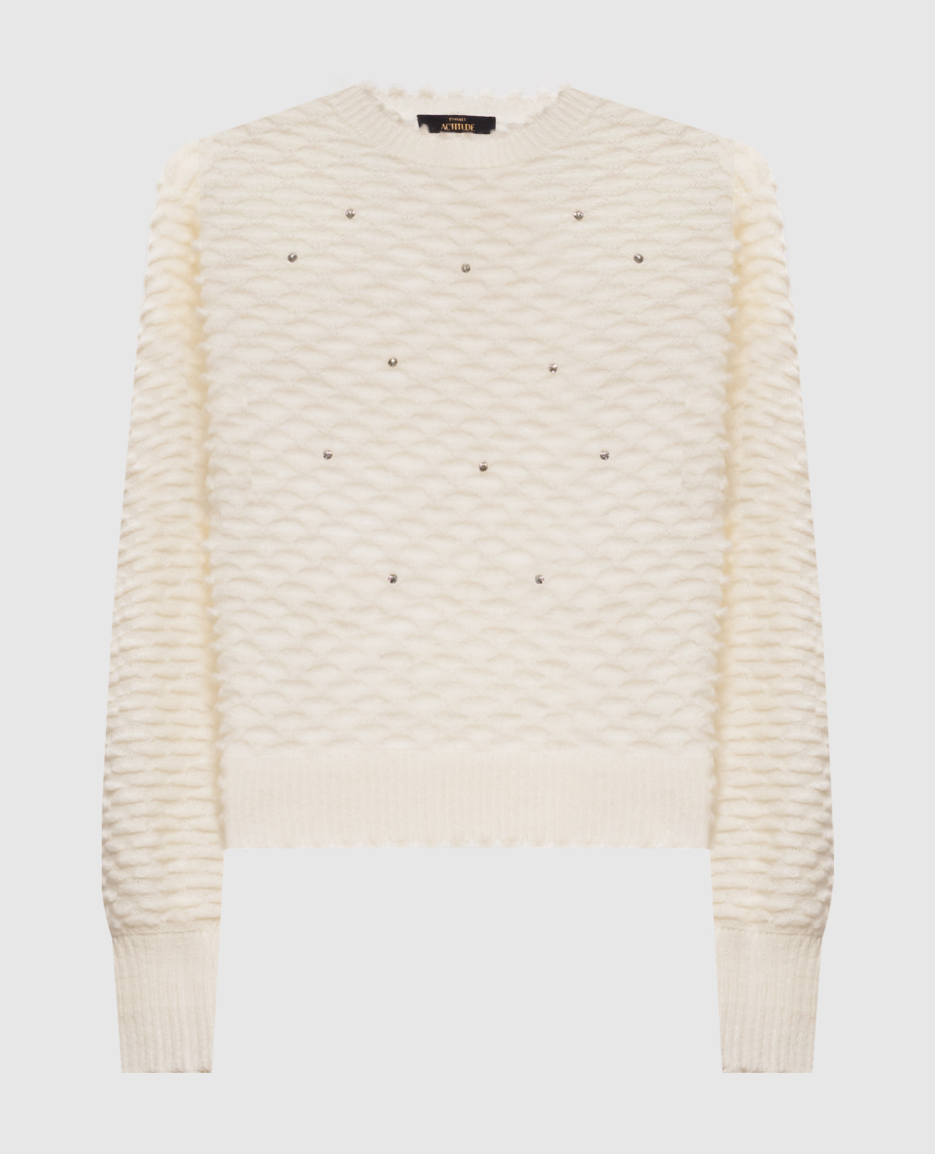 Ivory sweater with textured pattern Twinset