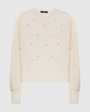 Twinset Ivory sweater with textured pattern 262AT3050