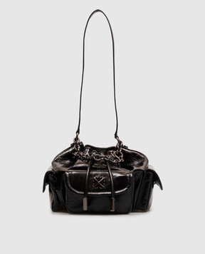 Off-White Dumbo black glossy leather pouch bag OWWMY01F26LT01