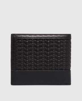 Dolce&Gabbana Black leather purse with weaving BP1321AN419