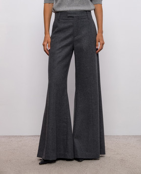 Brunello Cucinelli Grey wool and cashmere flared trousers MB162P9358