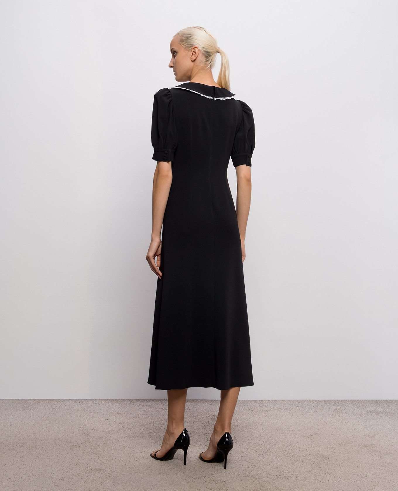Black midi dress with lace Alessandra Rich 3