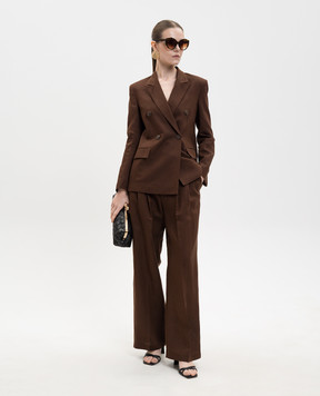 Twinset Brown linen pants 261AP2324
