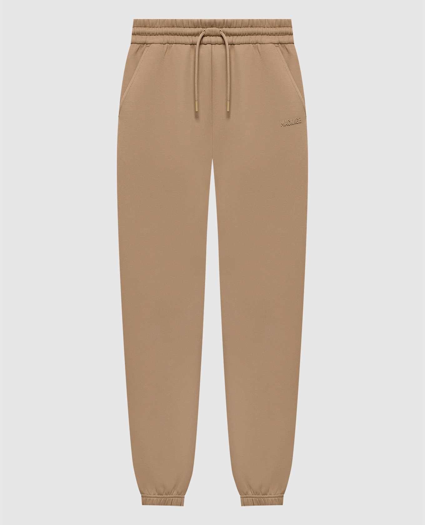 NEV-R beige joggers with textured logo
