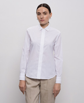 Peserico White shirt with a monil chain A0673208928