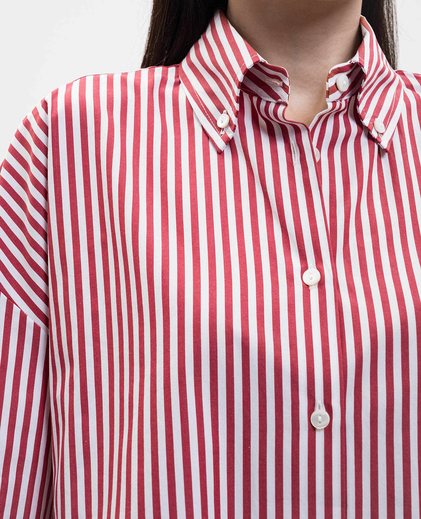 Burgundy striped shirt Solotre 5