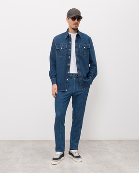 ISAIA Blue jeans with emblem PND016DJ137