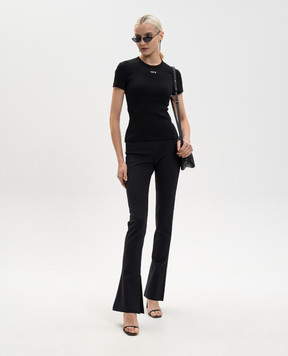 Off-White Black T-shirt with embroidered logo 2AA065C99JER005