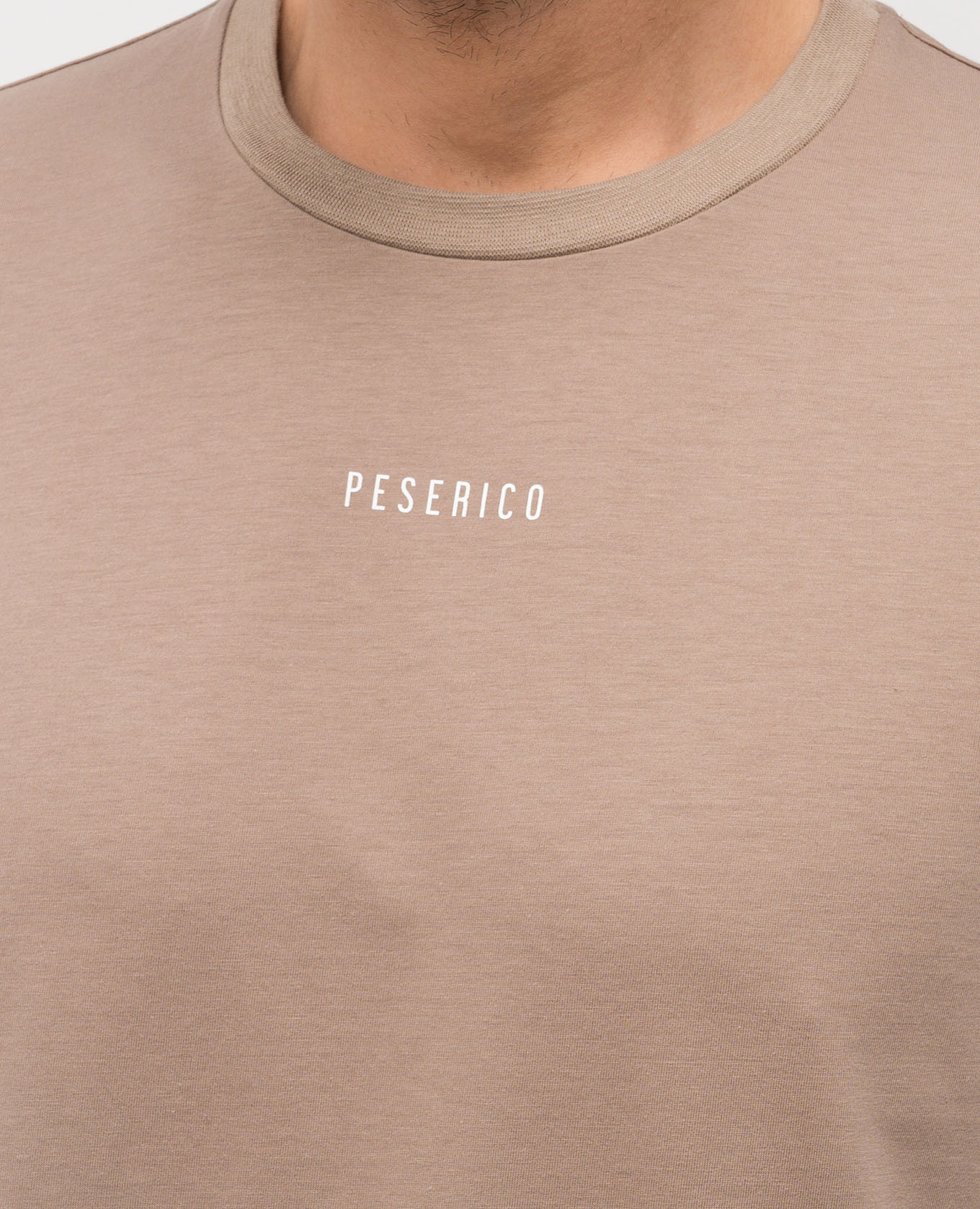 Beige T-shirt with logo Peserico 5