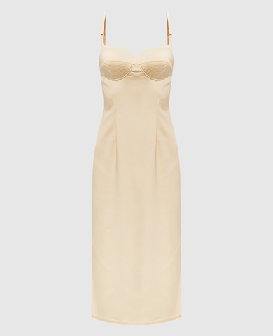 mugler gold dress Thierry Mugler 1980s Draped Gold Silk Lamé Bustier Dress – Featherstone  Vintage main image 0