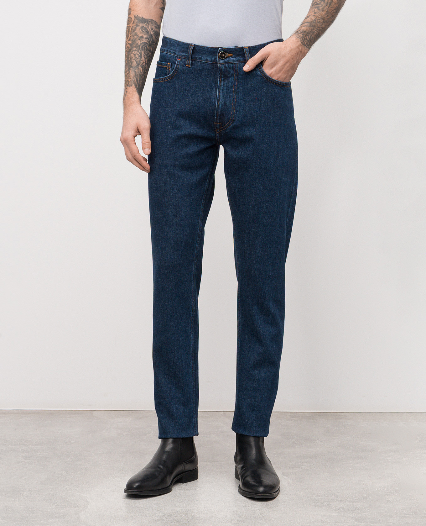 

Blue jeans with a patch ISAIA