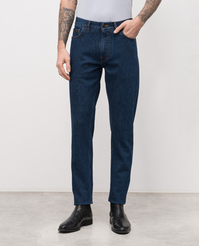 ISAIA Blue jeans with a patch PND005DJ125