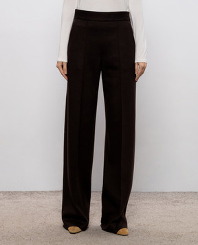 Agnona Brown wool and cashmere pants T71203YYD708