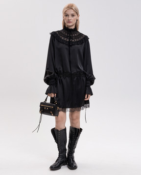 Ann Demeulemeester Armida black silk dress B0014415FA134