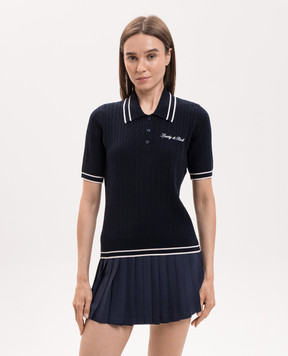 Sporty & Rich Blue polo shirt with embroidered logo TO06875326BL107