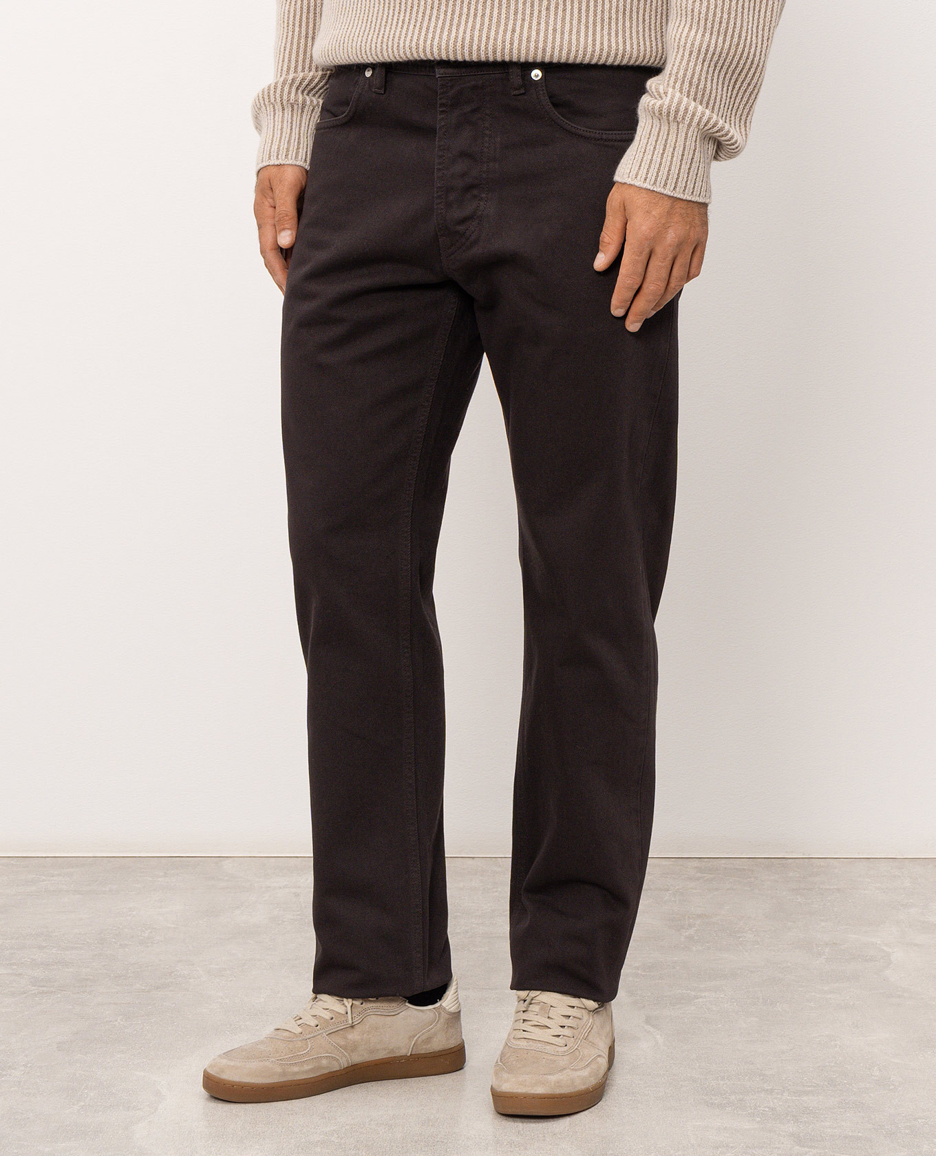 Brown jeans with logo patch Stone Island 3