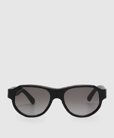 Black Safari sunglasses with crocodile leather