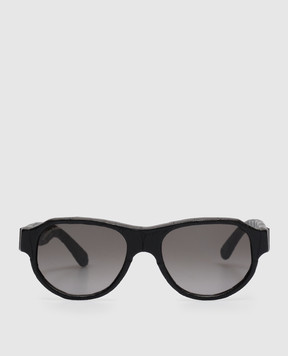 Stefano Ricci Black Safari sunglasses with crocodile leather SG005UCS
