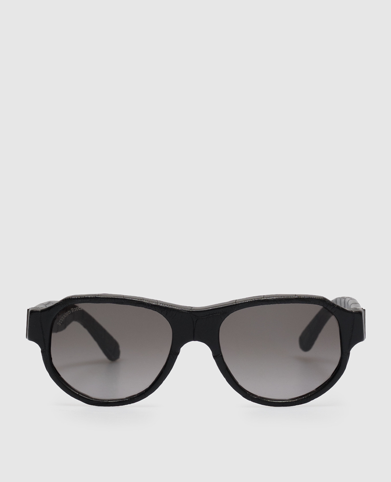 Black Safari sunglasses with crocodile leather