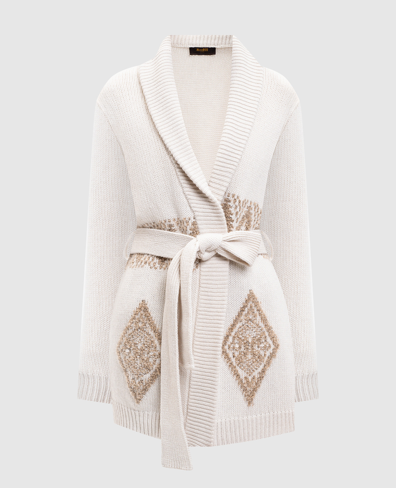 

GADWA white cardigan made of wool and cashmere with a pattern MooRER