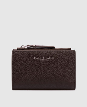 Gianni Chiarini Brown leather wallet with logo print PF6003GRN