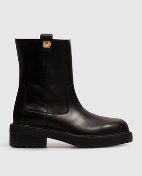 Giuseppe Zanotti Black leather boots with branded patches I670006