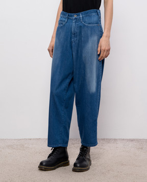 Y`S Yamamoto Blue jeans with a worn effect YKP99005