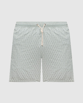 Canali Green swim shorts with branded print UA0010193024