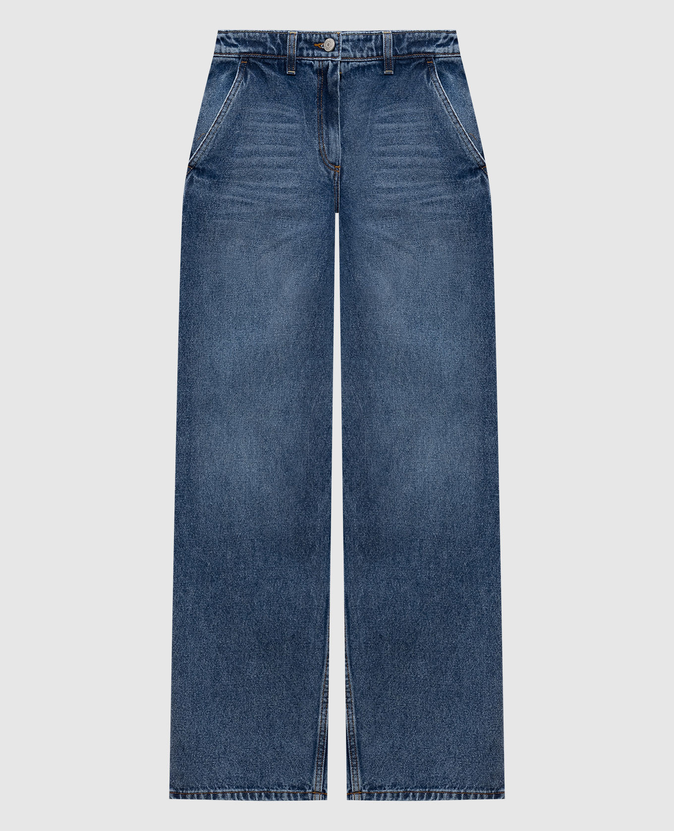 

Blue distressed jeans with logo Magda Butrym