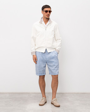 Brunello Cucinelli Gray linen shirt with short sleeves MM6840619