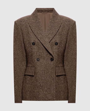Brunello Cucinelli Brown double-breasted jacket with wool MD0027246