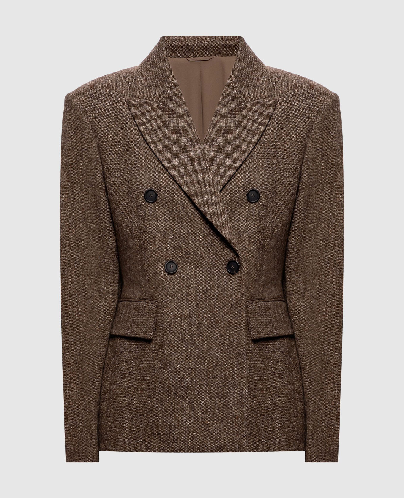 Brown double-breasted jacket with wool