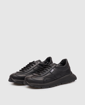Maison Margiela MM6 Children's black leather sneakers 839183640