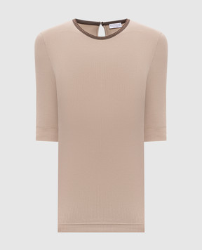 Brunello Cucinelli Beige top with chain MG902DO300