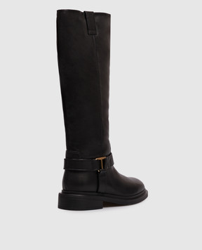 Twinset Black leather boots 262TCP024