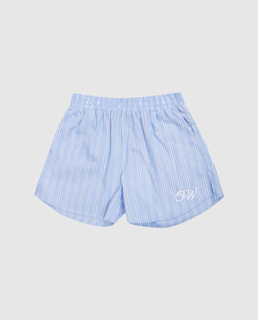 Off-White Children's blue striped shorts 44GCB009S26F001